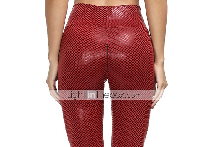 Dance Costumes Pants Pattern / Print Plaid 3/4 hidden Zipper Women's Performance Theme Party High PU 2025 - $15.99 –P1