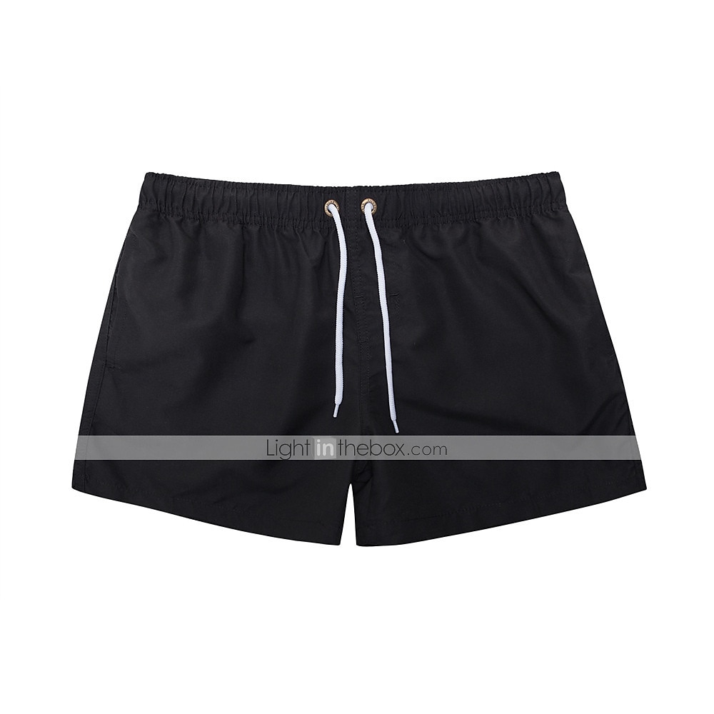 calções de banho masculino calções de banho com forro de malha calções de prancha de secagem rápida cordão elástico respirável com bolsos - natação surf praia desportos aquáticos cor sólida primavera de 2025 por $11.49 –P14