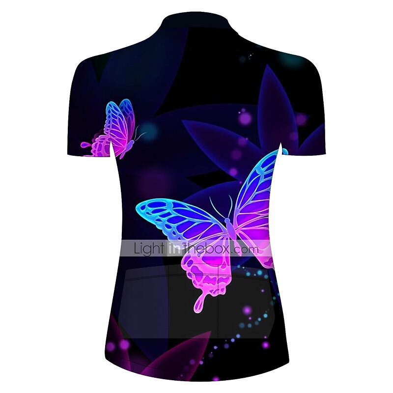 Damskie Koszulka z szortami na rower Krótki rękaw Kolarstwo górskie Kolarstwie szosowym Lato Wiosna Jesień Niebieski Pomarańczowy Zielony Jednokolorowe Motyl Gradient Wzory Śmieszne Rower Wkładka 3D 2026 - $51.99 –P6