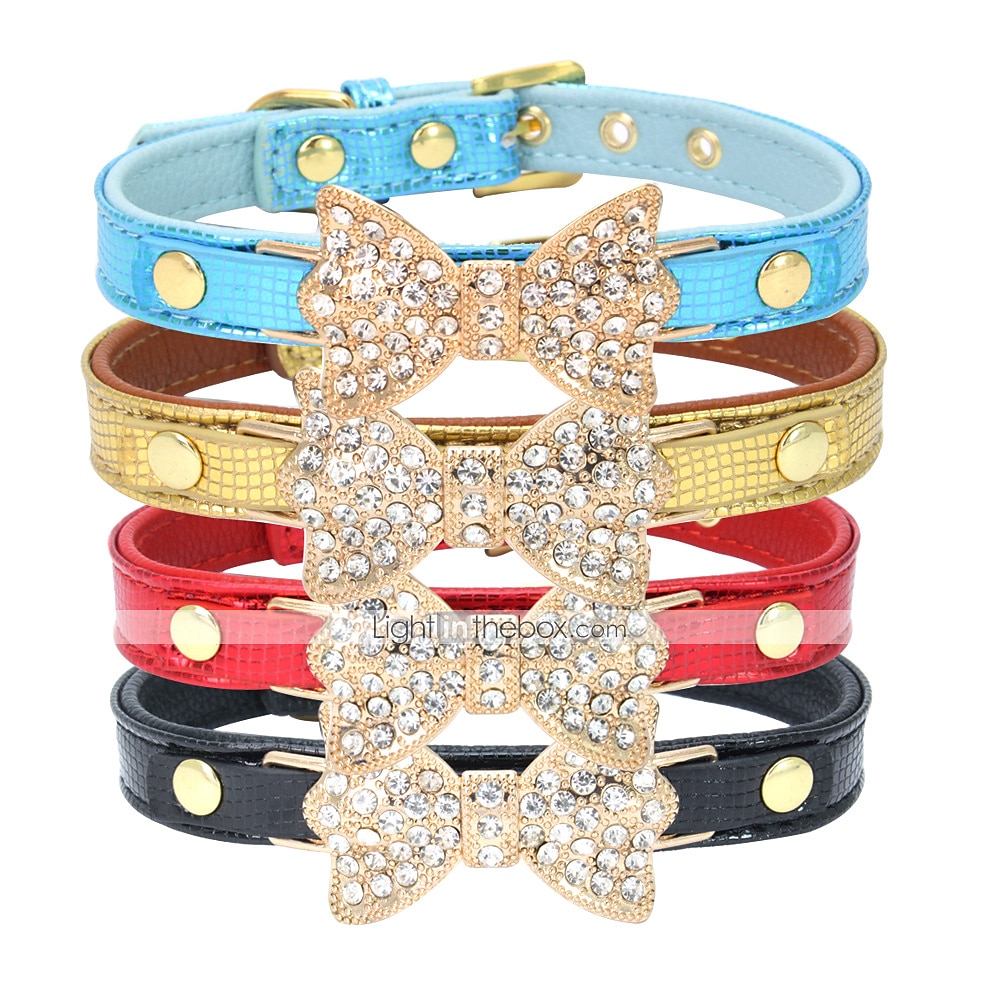 Gatto Cane Collari Ajustável / Retrattile Strass Fiocco del 2025 a $10.99 –P1