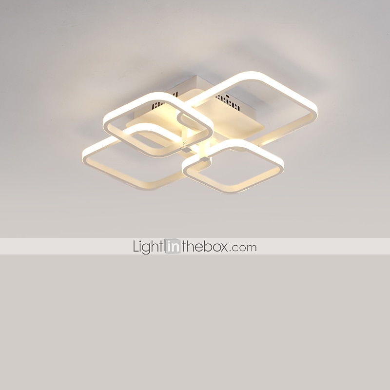 Plafoniere design a 4 luci 58 cm forme quadrate led alluminio gel di silice plafoniera moderna camera dei bambini in stile nordico luci camera da letto 110-120 v 220-240 v del 2025 a $197.99 –P7
