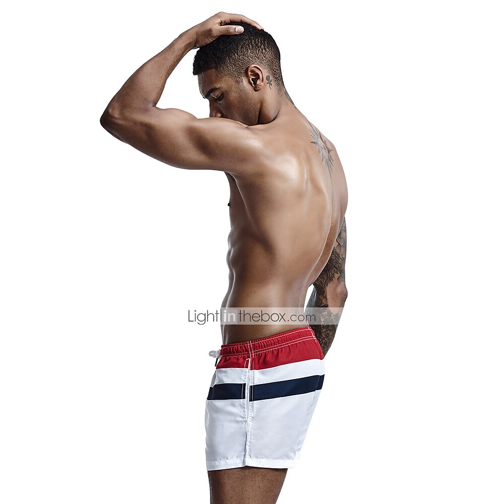 SEOBEAN® Men's Swim Trunks Swim Shorts Quick Dry Board Shorts Bathing Suit with Pockets Drawstring Swimming Surfing Beach Water Sports Stripes Spring Summer / Micro-elastic 2025 - $18.99 –P4