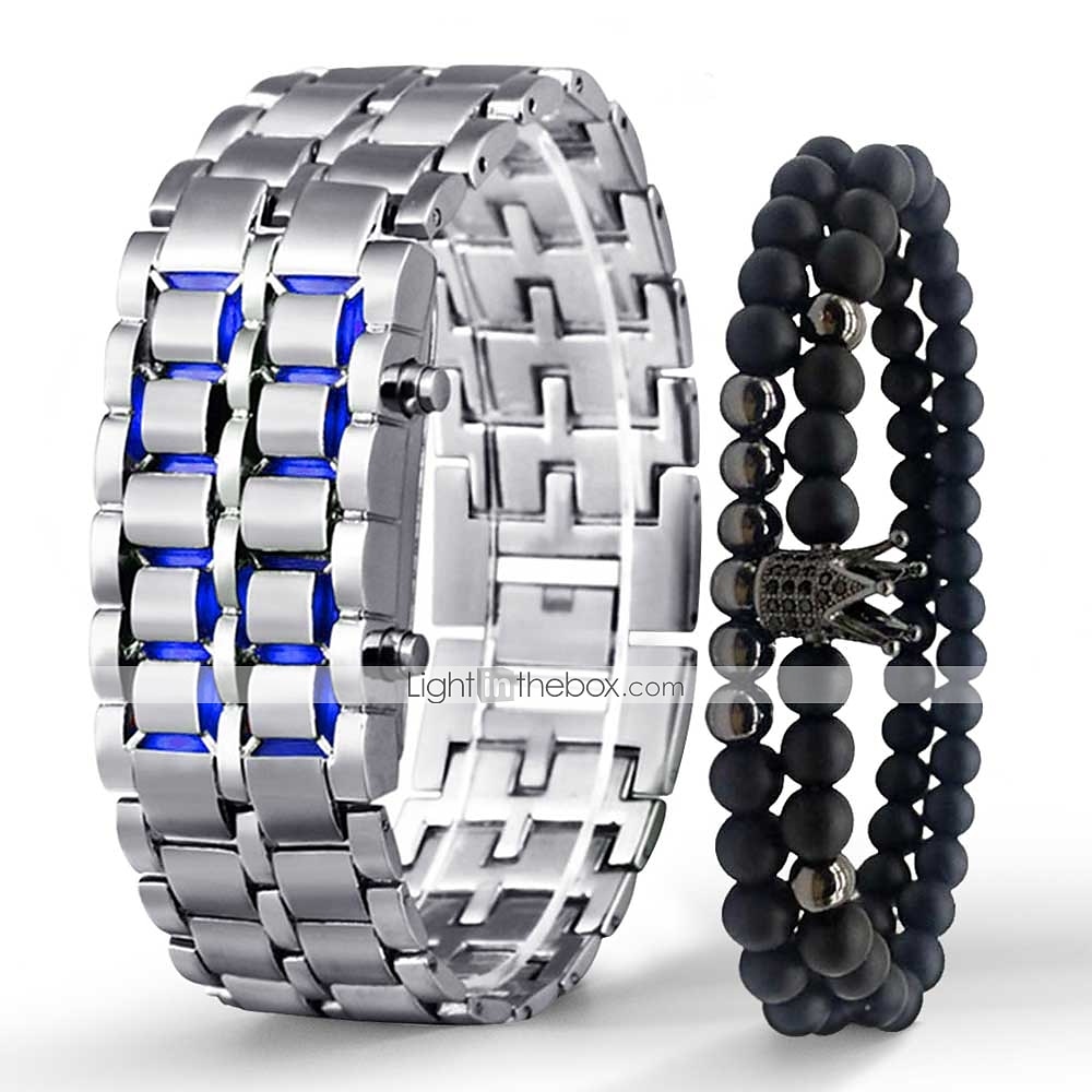 Relojes para hombres Reloj lava hierro samurái de metal con pulsera Reloj lava Reloj digital LED Regalos para hombres jóvenes Reloj creativo 2025 - $16.99 –P5