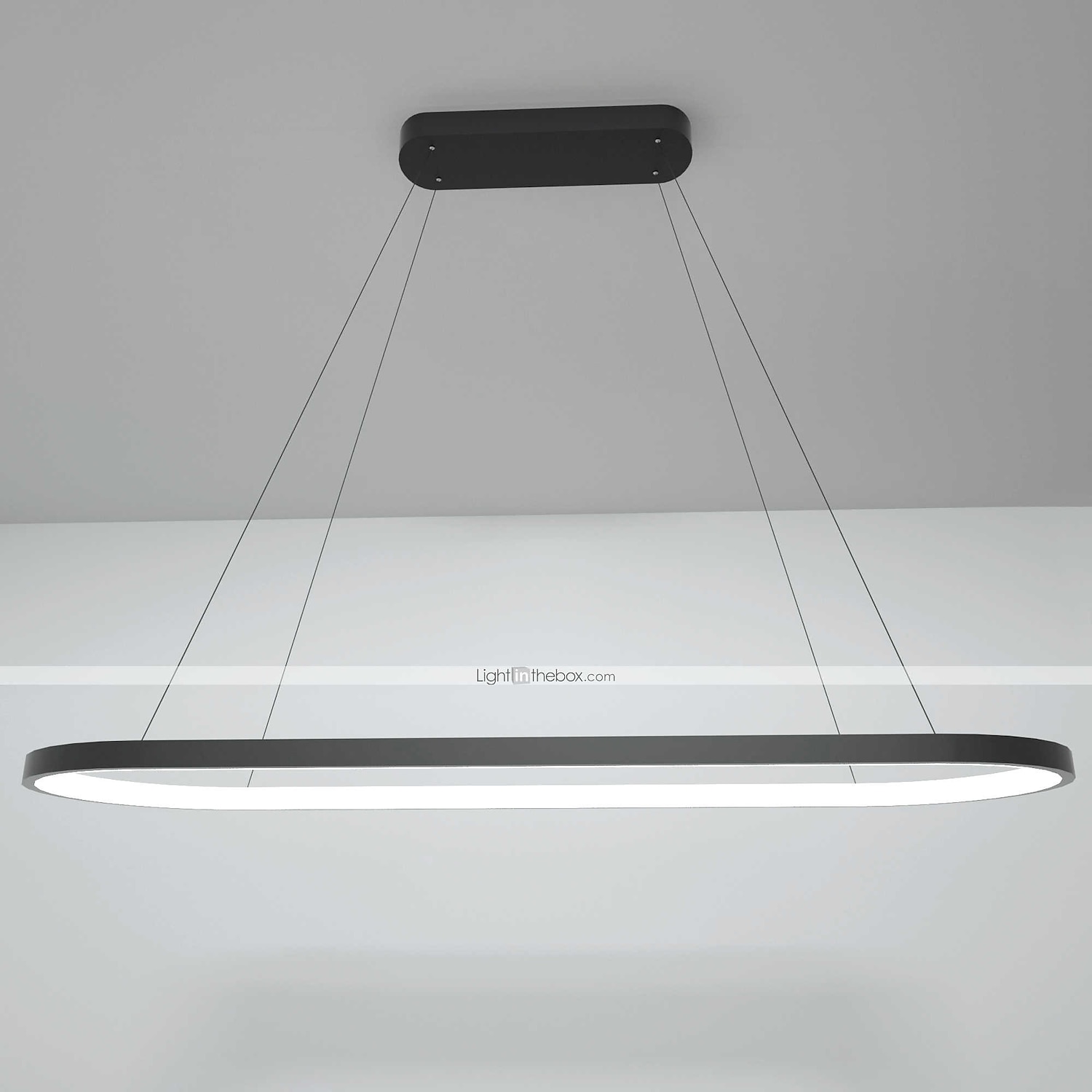 Lampada a sospensione a led 1 luce 70c/90m 40w design ovale rettangolo alluminio finiture verniciate nere lampada moderna per sala da pranzo ristorante bar 110-240v solo dimmerabile con telecomando del 2025 a $140.99 –P14