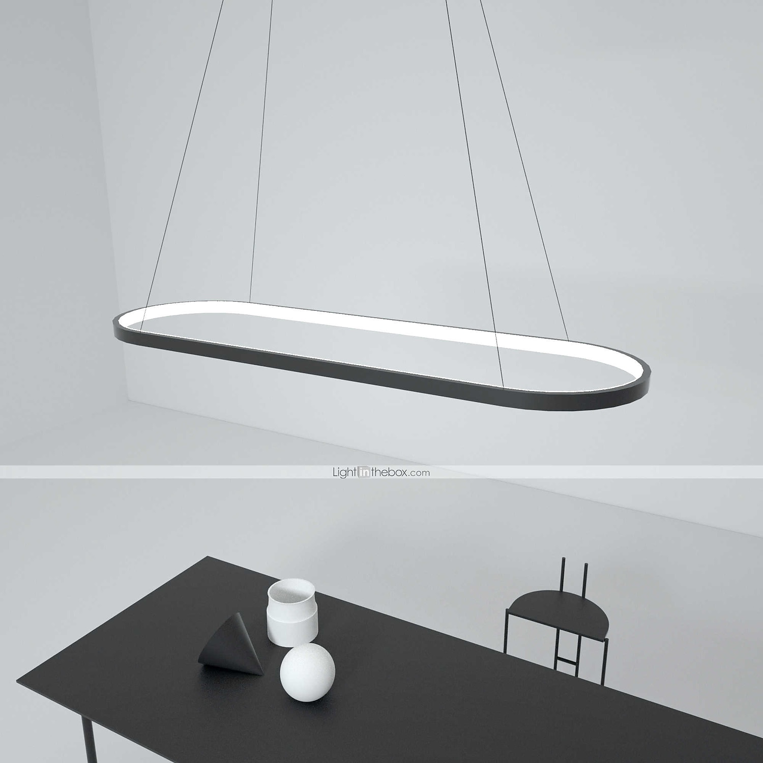 Lampadario a sospensione ovale a led 69cm moderno semplice in alluminio appeso a isola illuminazione 36w per sala da pranzo ristorante conferenza bar caffetteria lampadario del 2025 a $185.99 –P15