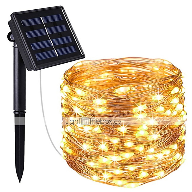 kültéri napfény fény napenergia led tündér húr lámpák 10m 20m ip65 ünnepi fények 100leds 200leds karácsonyi újévi koszorú dekoráció meleg fehér világítás led napkert fény 2025 - $14.49 –P1