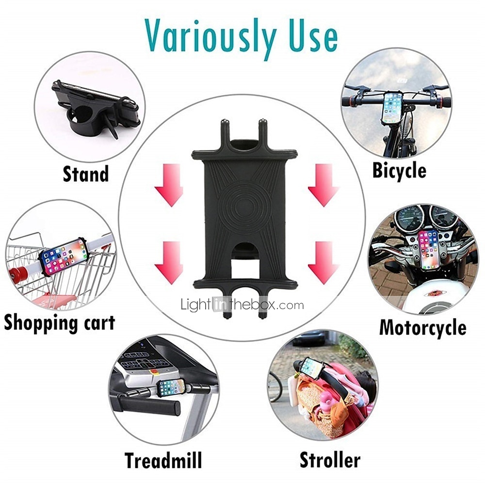 Silicone Bicycle Phone Holder Support For 4 - 6 inch Smartphone Holders Motorcycle Bike Handlebar Clip Stand GPS Mount Bracket4.7 2025 - $11.99 –P7