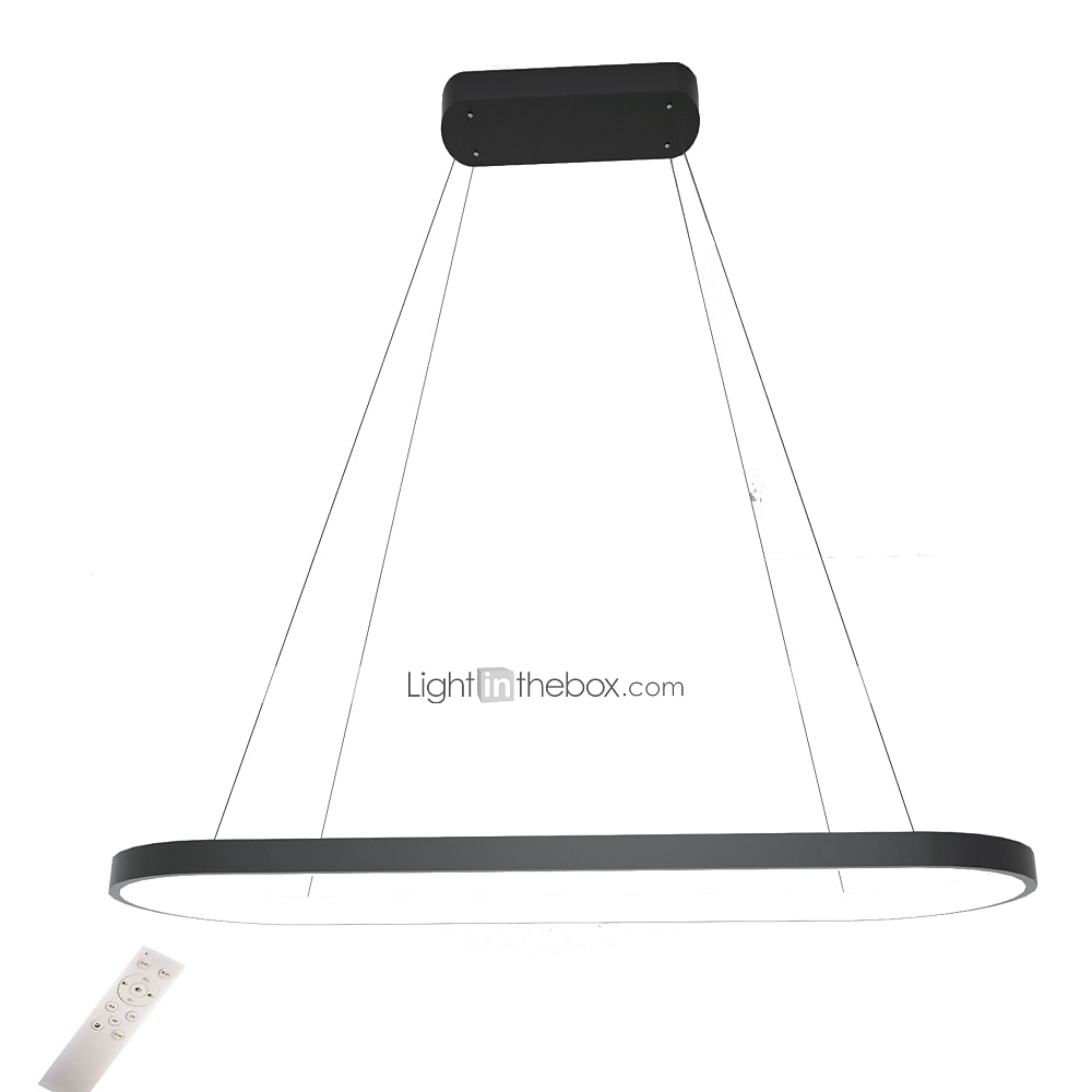 Lampada a sospensione a led 1 luce 70c/90m 40w design ovale rettangolo alluminio finiture verniciate nere lampada moderna per sala da pranzo ristorante bar 110-240v solo dimmerabile con telecomando del 2025 a $140.99 –P17