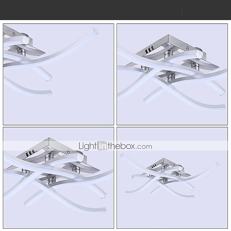4-Light Ceiling Light LED Wave Design Modern Metal Bedroom Office Dining Room 85-265V 2025 - $78.99 –P4