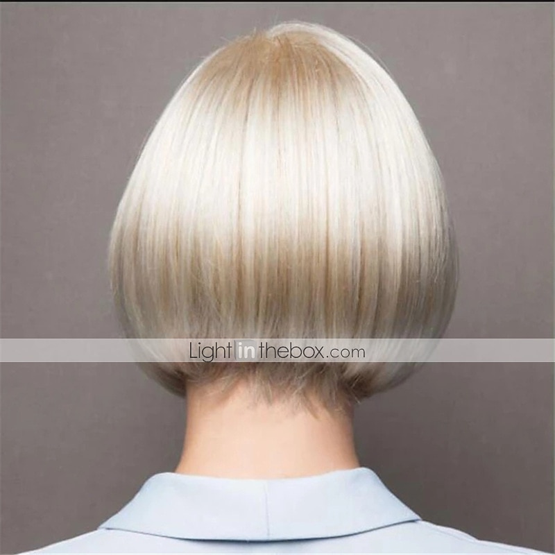 blonde pruiken voor vrouwen synthetische pruik krullend matte bob pruik korte roomwitte synthetisch haar 6 inch vrouwen modieuze ontwerp gemakkelijk dressing wit 2025 - $24.99 –P6