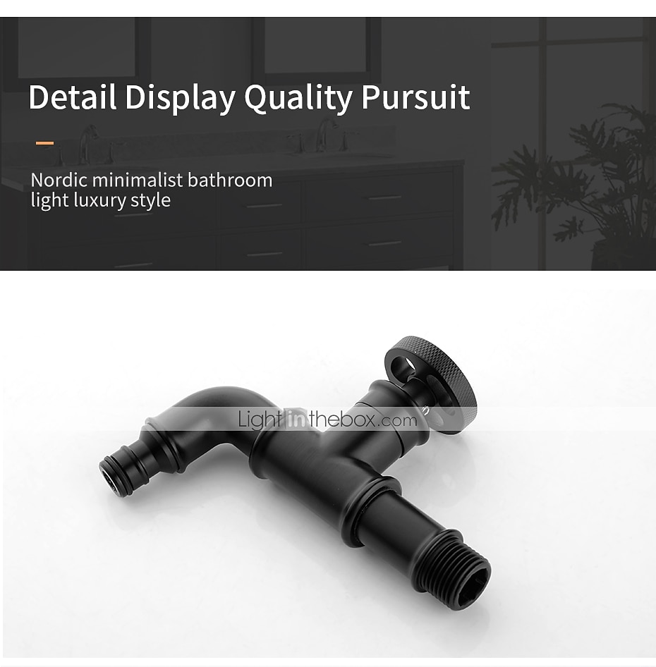 Outdoor Faucet,Industrial Style Wall Mounted Faucet,Black/Gold Wall Installed Classic Kitchen Faucet with Cold Water Only 2025 - $64.99 –P10
