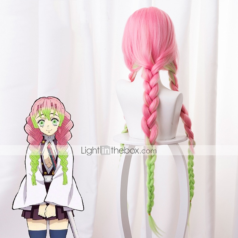 mitsuri kanroji cosplay Demon Slayer: Kimetsu no Yaiba Kanroji Mitsuri Cosplay Wigs Women's Braid 40 inch Heat Resistant Fiber Plaited Pink Adults' Anime Wig Halloween Wig 2025 - $25.99 –P5
