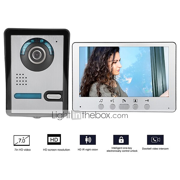 Wired 7 Inch Wire Video Doorphone Two to Two Video Intercom with Unlock Function 2025 - $254.39 –P1