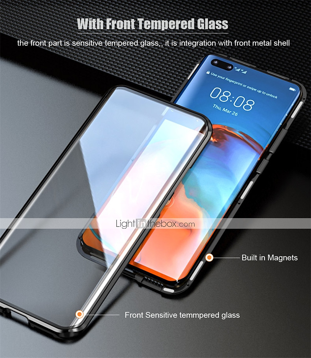 Magnetic Adsorption Tempered Glass Double Sided Case For Huawei P40 P30 Pro Lite Coque 360 Protective Cases with Carmera Lens Protector for Huawei Mate 30 20 Pro Nova 7i 6SE 2025 - $21.99 –P7