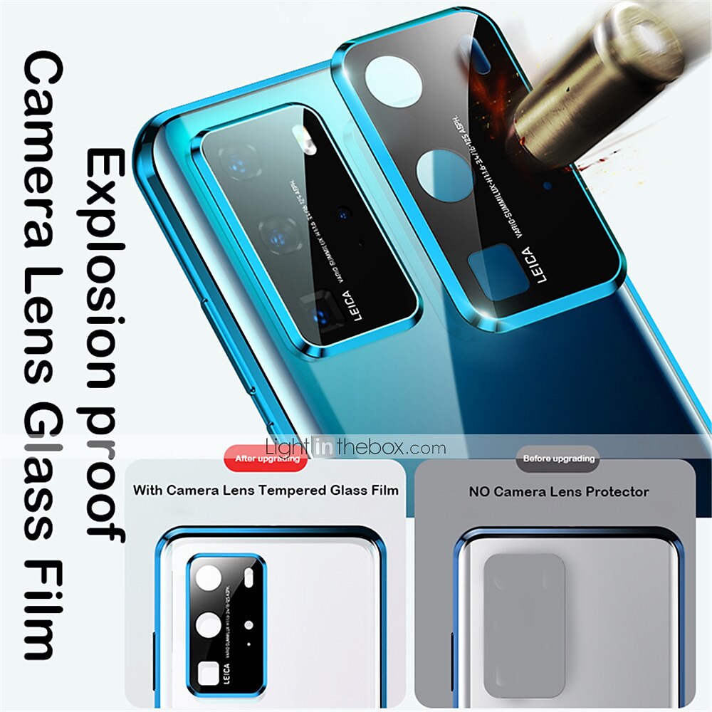 Magnetic Adsorption Tempered Glass Double Sided Case For Huawei P40 P30 Pro Lite Coque 360 Protective Cases with Carmera Lens Protector for Huawei Mate 30 20 Pro Nova 7i 6SE 2025 - $21.99 –P10
