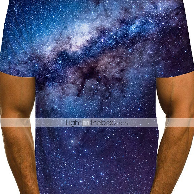 Hombre Graphic 3D Cielo estrellado Camiseta Tee Camisetas divertidas Manga Corta Camiseta Impresión 3D Escote Redondo Camisa Vintage Básico Casual Diario Amarillo Rojo Azul Piscina Ropa S M L XL 2XL 2026 - $19.49 –P1
