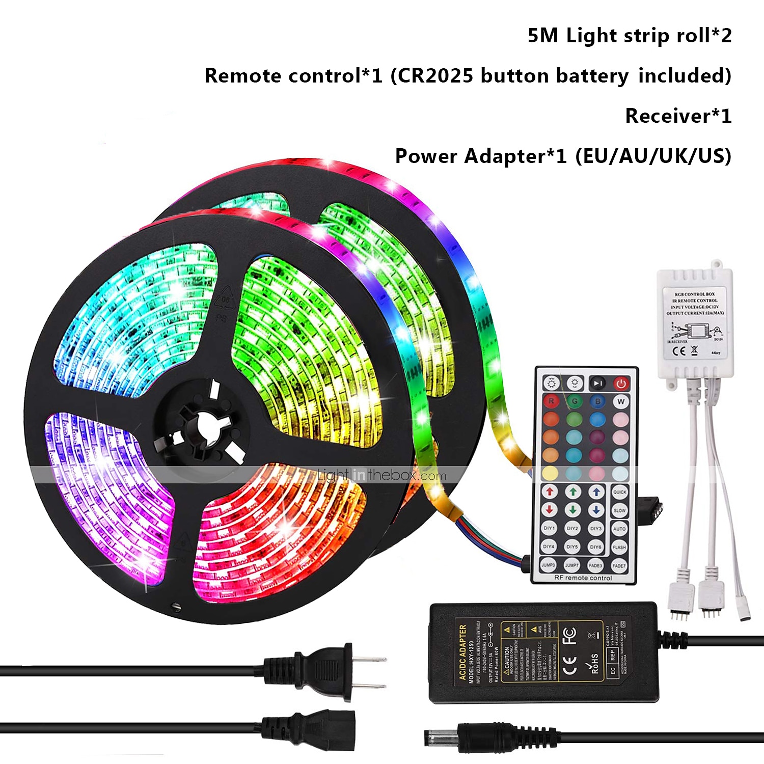 10m 32.8ft LED Strip Light Dimmable Light Sets RGB Color Changing 600 LEDs 5050 SMD Remote Control IP44 for DIY Home Party Décor 2025 - $47.99 –P6