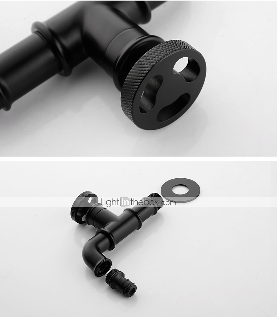 Outdoor Faucet,Industrial Style Wall Mounted Faucet,Black/Gold Wall Installed Classic Kitchen Faucet with Cold Water Only 2025 - $64.99 –P12