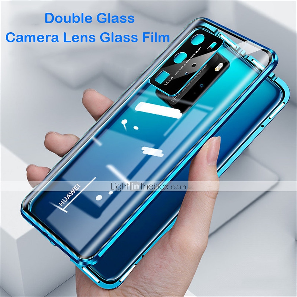 Magnetic Adsorption Tempered Glass Double Sided Case For Huawei P40 P30 Pro Lite Coque 360 Protective Cases with Carmera Lens Protector for Huawei Mate 30 20 Pro Nova 7i 6SE 2025 - $21.99 –P1