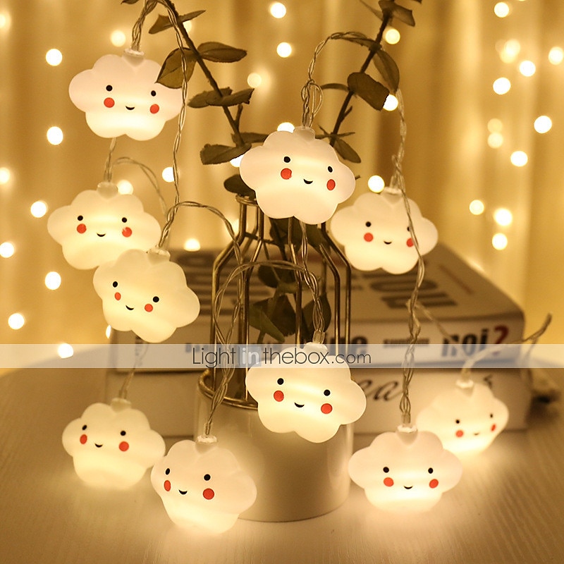 1,5m 3m ledet streng ferielys søt sky jul nyttårsfest dekor fe stringslys aa batteridrevet varm hvit xmas belysning 10leds 20leds 2025 - $7.99 –P6