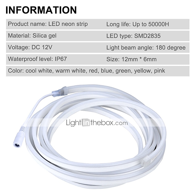 2м 6.6фута неоновые световые полосы 240LEDs 2835 SMD теплого белого цветного DIY Новый год бар постельное белье вечеринки водонепроницаемые нарезаемые декоративные 12V 2026 - $19.99 –P3