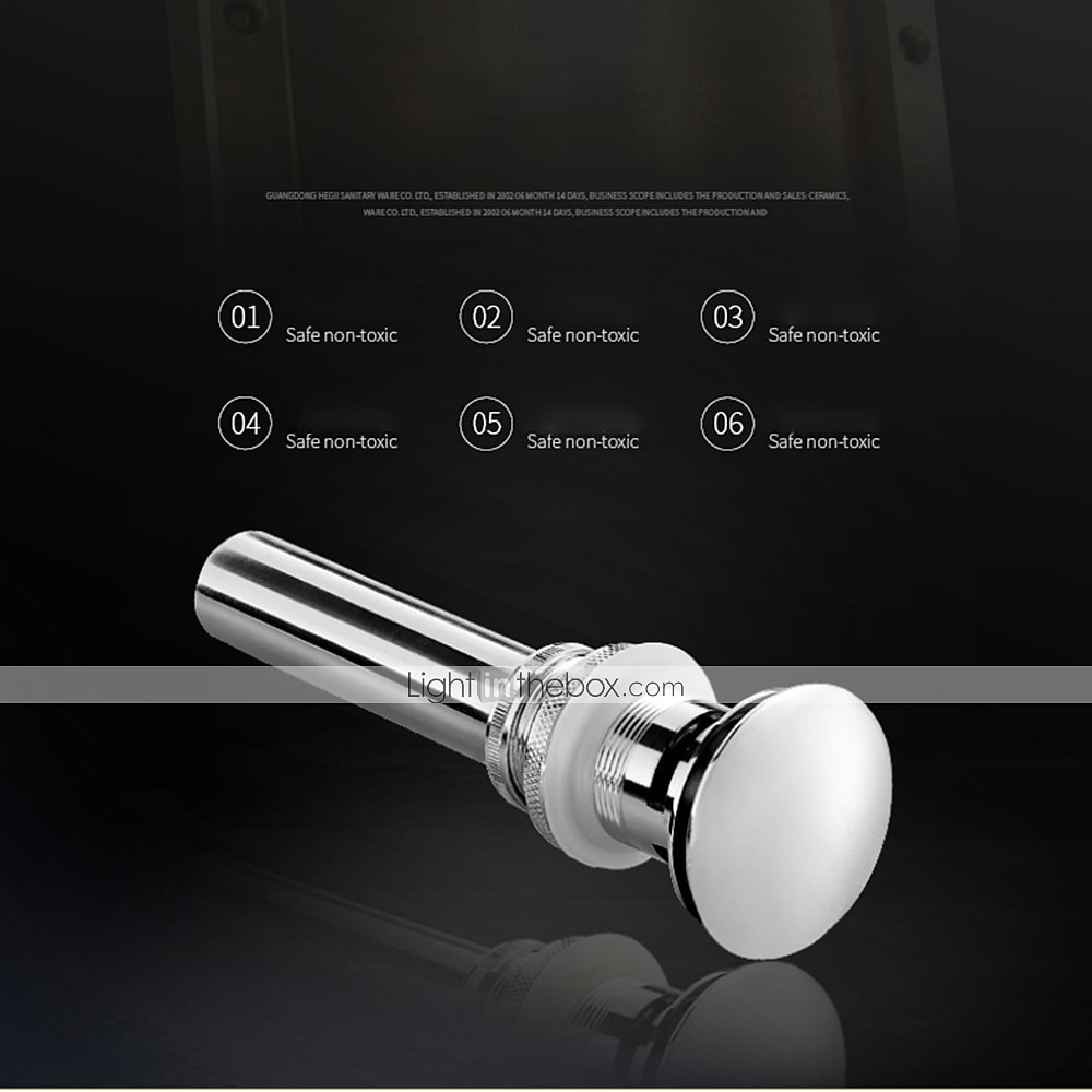 Pop Up Drain Stoper with Overflow SUS  Stainless Steel Bathroom Vanity Sink Drain Lavatory Basin Sink Drain Chrome Finished 2025 - $27.99 –P2