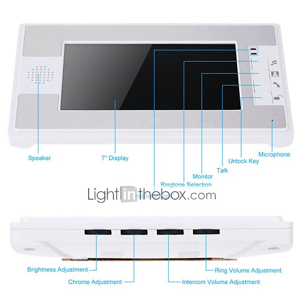 Wired 7 Inch Hands-free 800*480 Pixel Two To Three Video Doorphone Intercom System With Infrared Night Vision Camera 2025 - $299.99 –P3