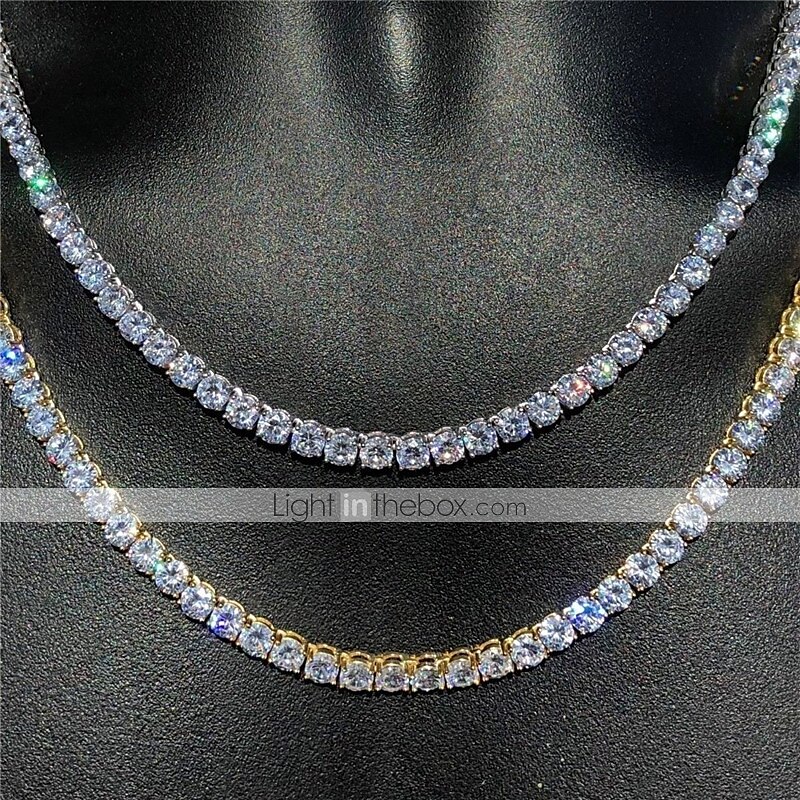 Per uomo 1 pc Gemelli Collane a catena collana lunga Da sera Mascherata Catena da tennis pavimentare Punk blinging Argento Dorato del 2025 a $6.49 –P3