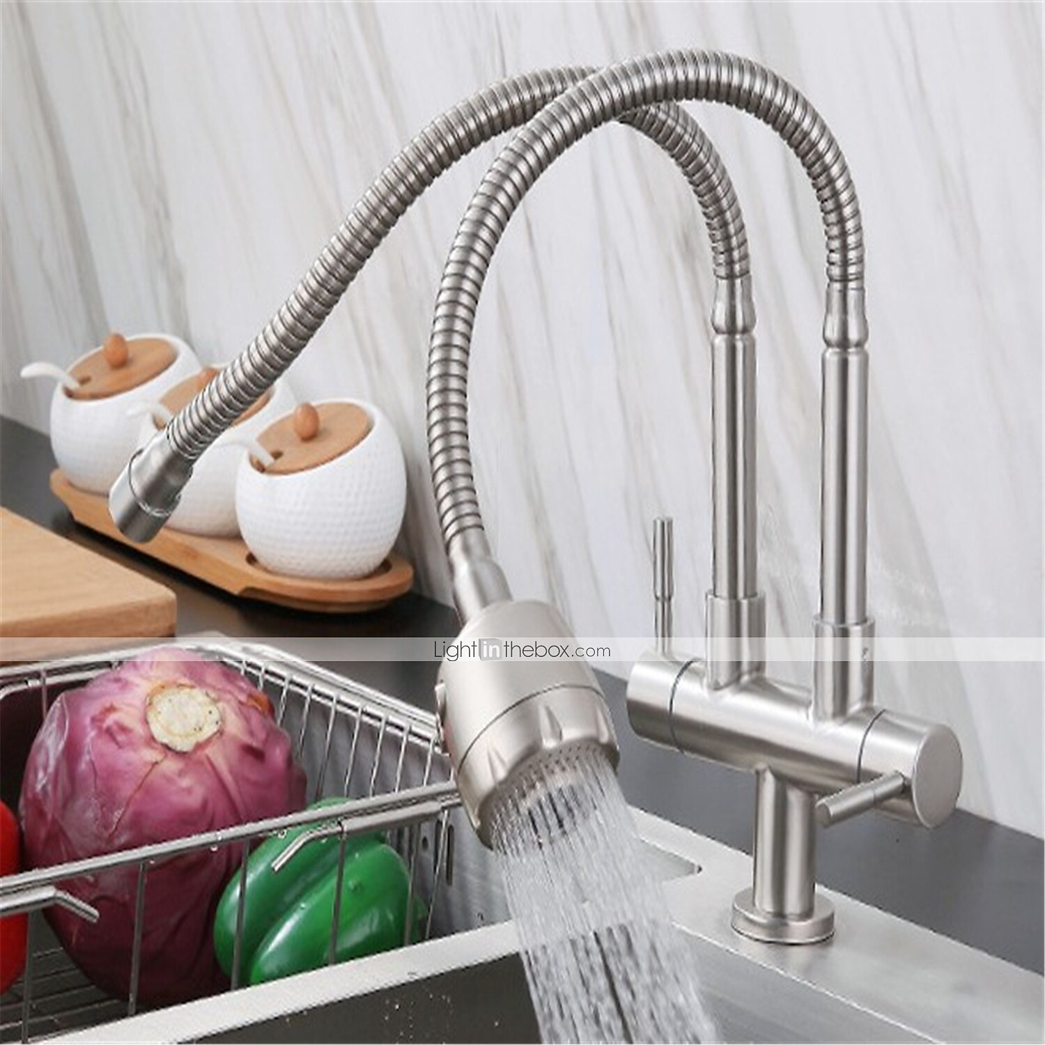 смеситель для кухни, нержавеющая сталь sus304, матовый никель, 2 режима, одна ручка, одно отверстие, стандартный носик, современные кухонные смесители 2026 - $89.99 –P4