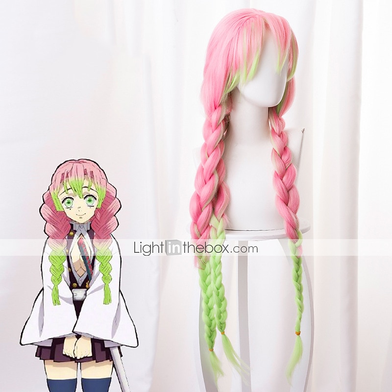 mitsuri kanroji cosplay Demon Slayer: Kimetsu no Yaiba Kanroji Mitsuri Cosplay Wigs Women's Braid 40 inch Heat Resistant Fiber Plaited Pink Adults' Anime Wig Halloween Wig 2025 - $25.99 –P3