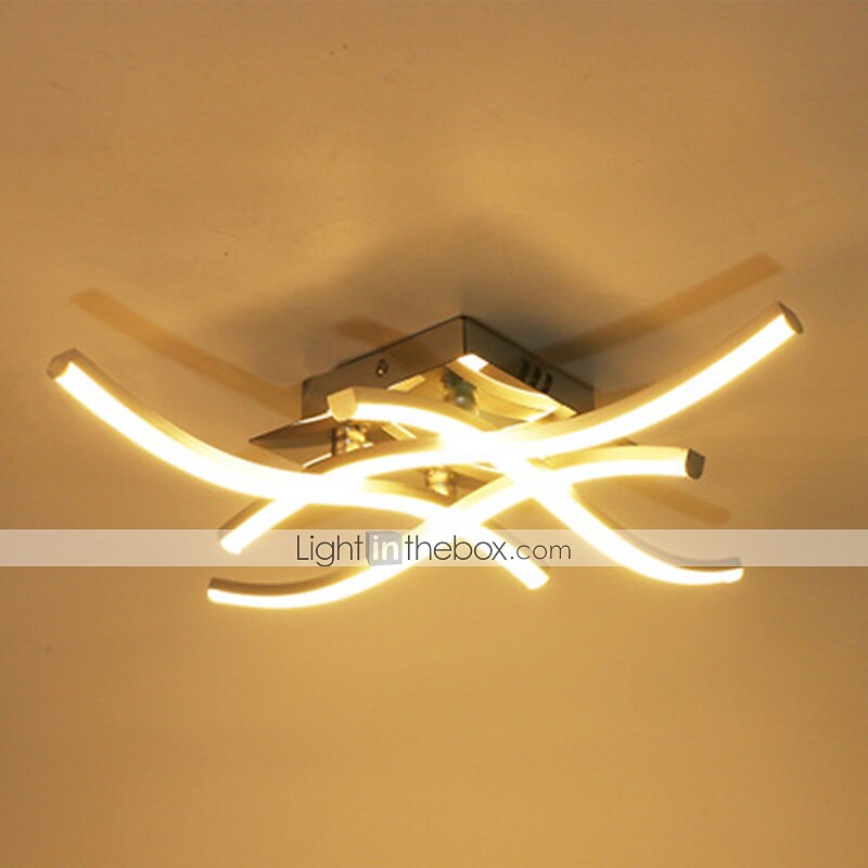 4-Light Ceiling Light LED Wave Design Modern Metal Bedroom Office Dining Room 85-265V 2025 - $78.99 –P5