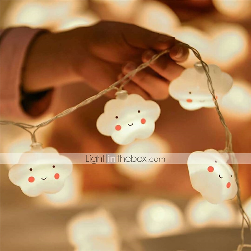 1,5m 3m ledet streng ferielys søt sky jul nyttårsfest dekor fe stringslys aa batteridrevet varm hvit xmas belysning 10leds 20leds 2025 - $7.99 –P3