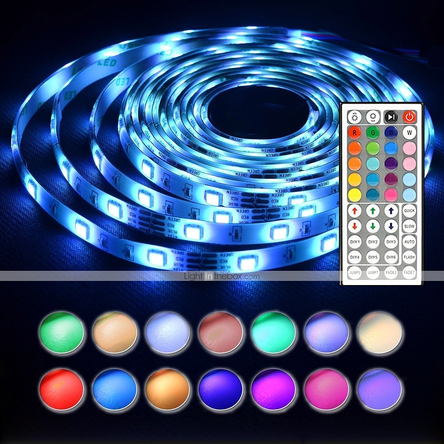 LED Lichtband LED-Streifen Lichter wasserdicht 2x5m RGB Tiktok Lichter 5050 smd 10mm Lichtsätze 300 LEDs mit 44key ir Controller 50w 12v 4a Netzteil Soft Light Strip Kit 2025 - $46.99 –P7