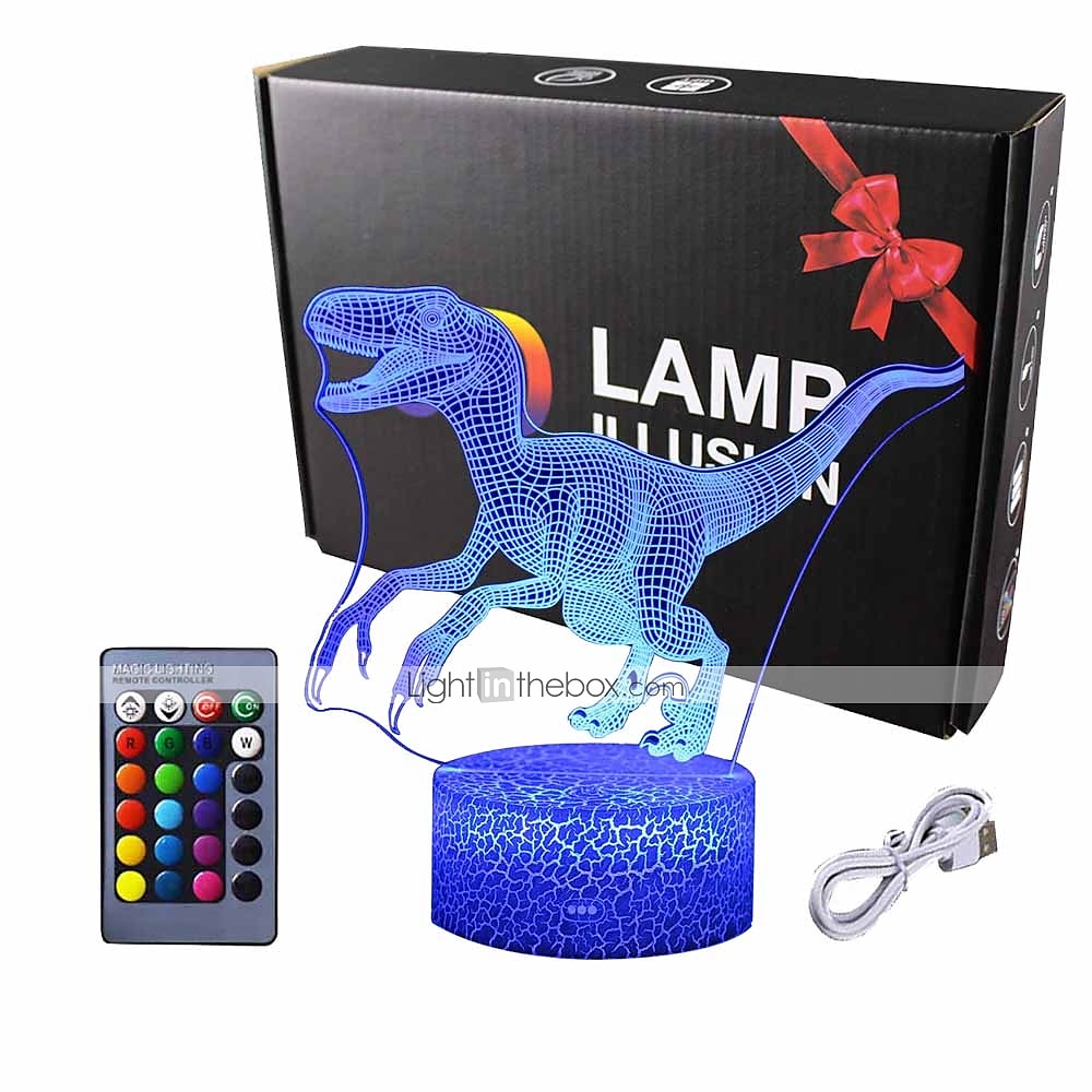 3d φωτιστικό νύχτας δεινοσαύρων για παιδικό υπνοδωμάτιο έξυπνος αισθητήρας αφής φωτιστικό νύχτας με τηλεχειριστήριο usb επαναφορτιζόμενη 7/16 χρώματα κομοδίνο φωτιστικό δεινόσαυρος παιχνίδια για 2025 - $18.99 –P5