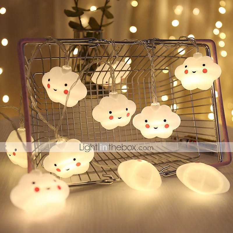 1,5m 3m ledet streng ferielys søt sky jul nyttårsfest dekor fe stringslys aa batteridrevet varm hvit xmas belysning 10leds 20leds 2025 - $7.99 –P5