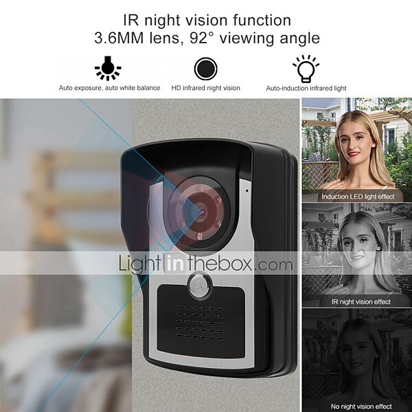 Wired 7 Inch Hands-free 800*480 Pixel Two To Three Video Doorphone Intercom System With Infrared Night Vision Camera 2025 - $299.99 –P11