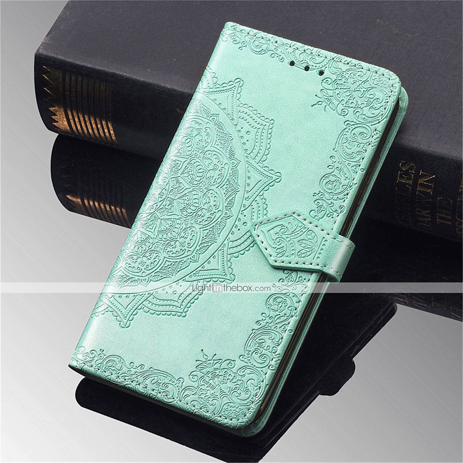Strap Diamond Wallet Case for Samsung Galaxy J7 2018,Aoucase Luxury 3D Owl Bling Gems Magnetic Cute Mandala Print PU Leather Soft TPU Stand Flip Case with Black Dual-use Pen Green 