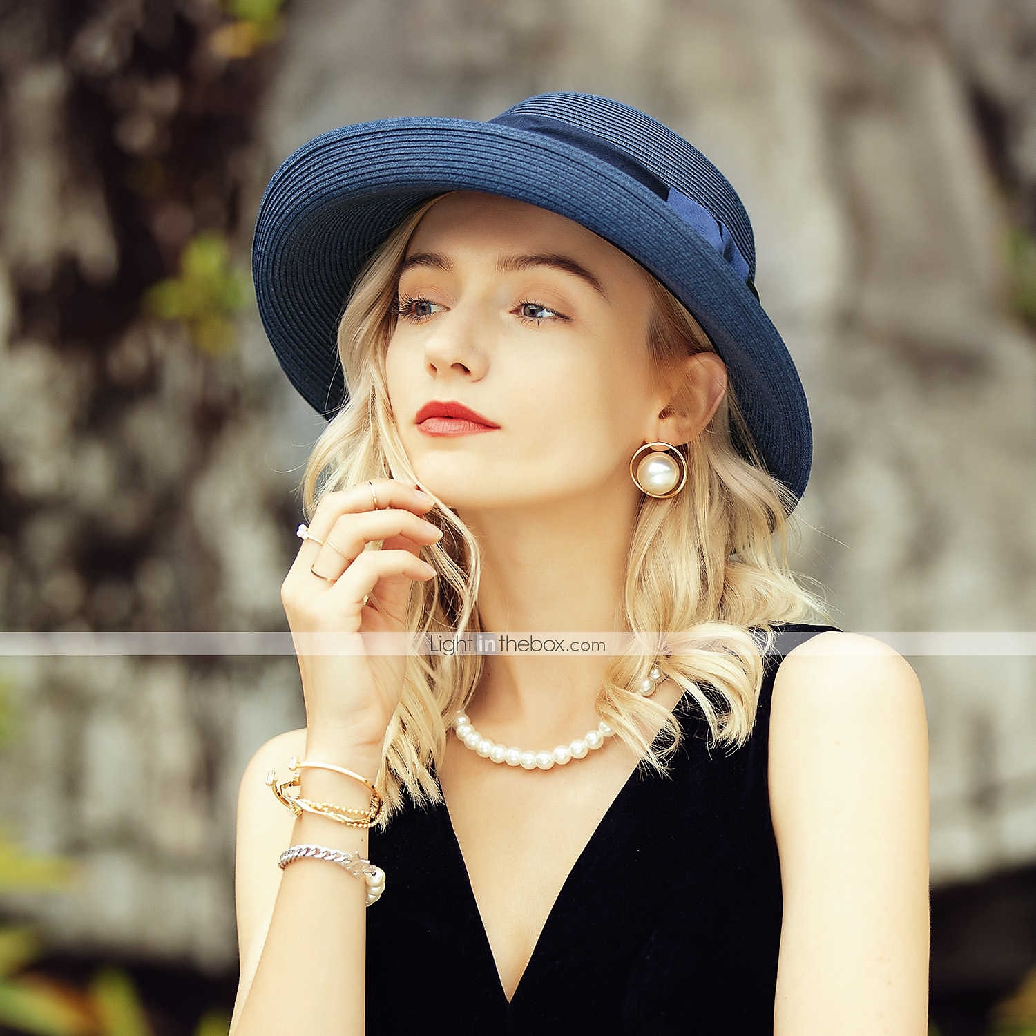chapeaux élégants en polyester avec nœud papillon 1pc casque décontracté de 2025 ? $27.99 –P10