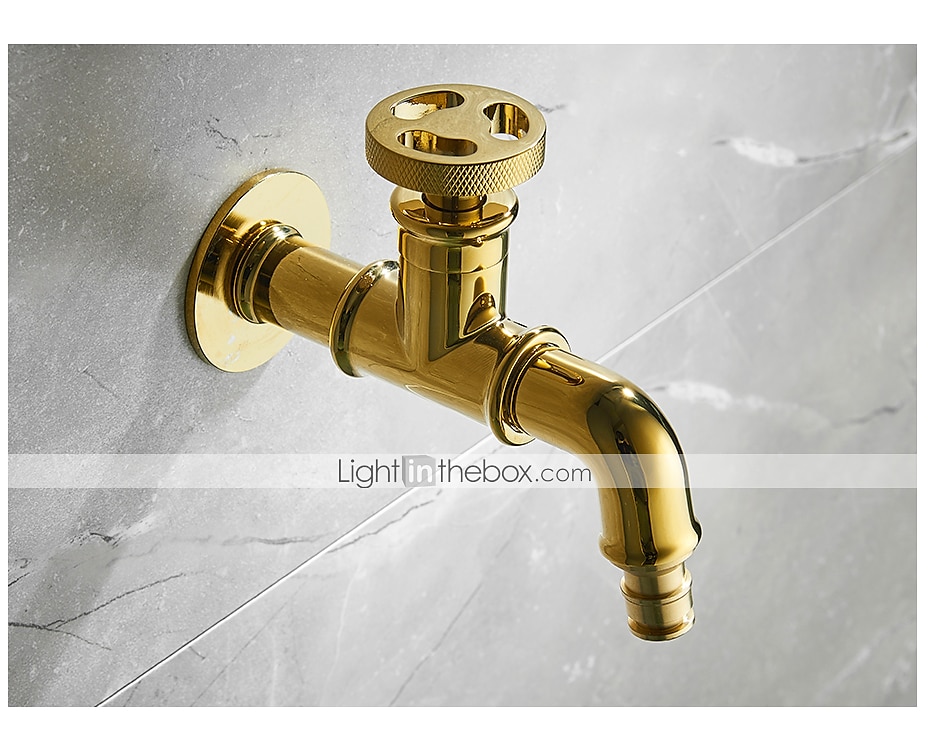 Outdoor Faucet,Industrial Style Wall Mounted Faucet,Black/Gold Wall Installed Classic Kitchen Faucet with Cold Water Only 2025 - $64.99 –P8