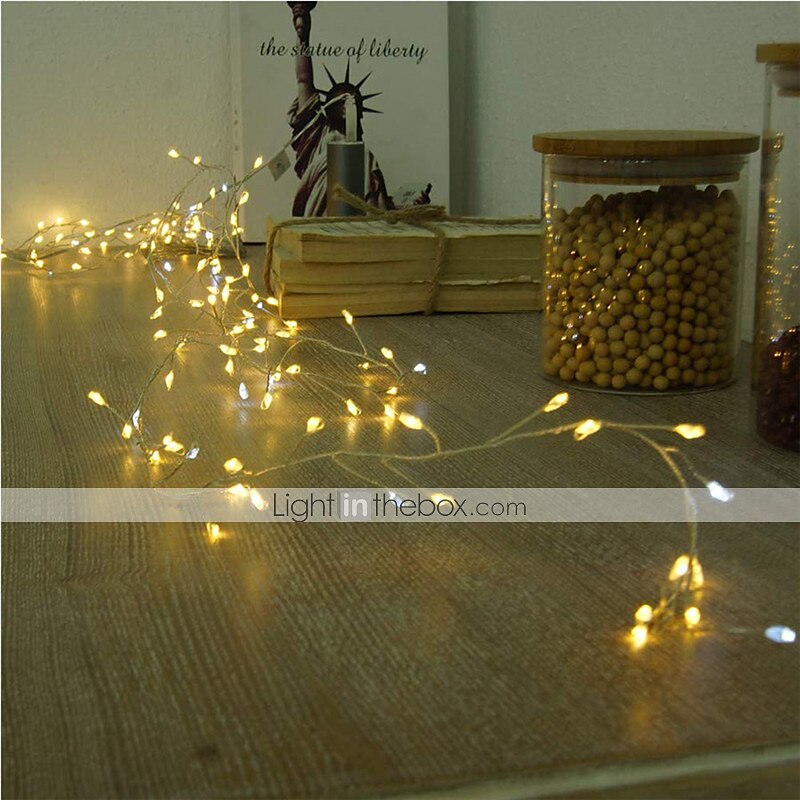 2m 100leds חוט נחושת אורות חזיז פיות זר אור למסיבת חתונת חלון חג המולד תפאורה לבנה חמה מופעלת על סוללה (מגיעה ללא סוללה) 2025 - $17.49 –P1