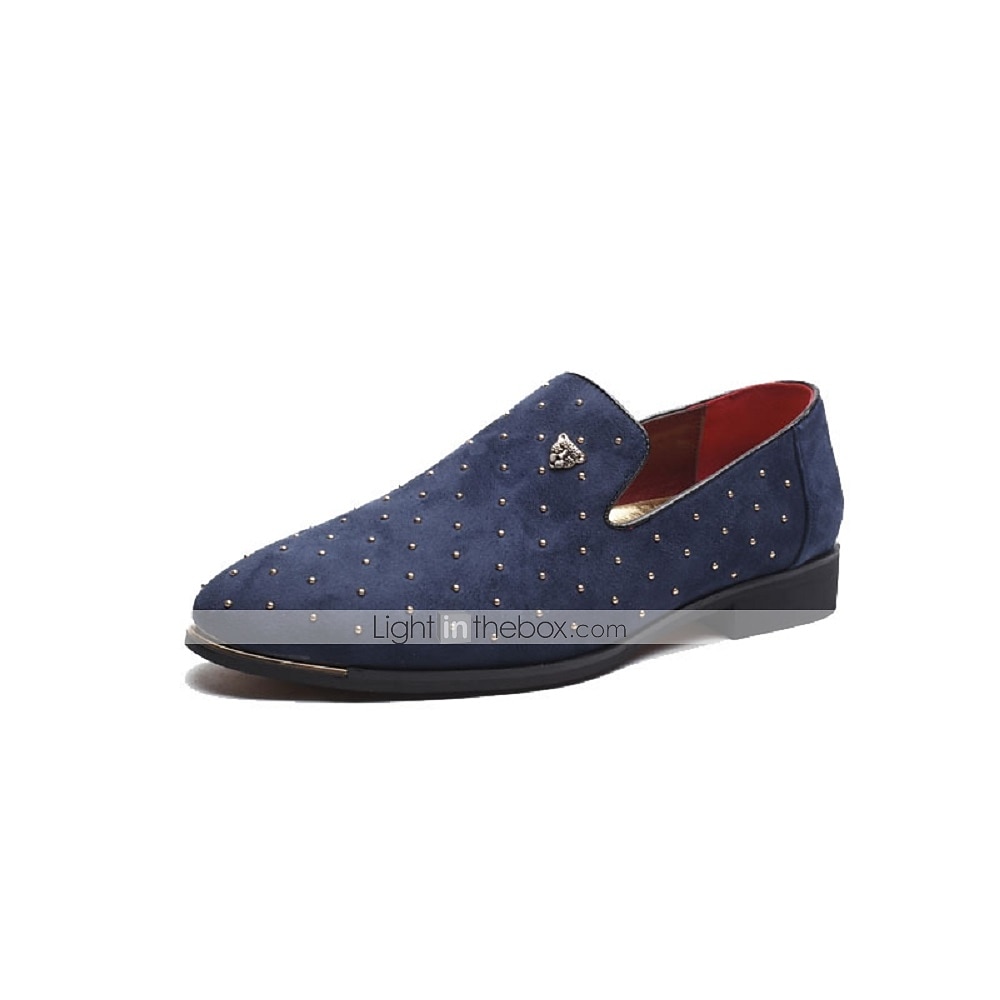Herr Tofflor och Slip-Ons Finskor Plusstorlekar Drivskor Körande loafers Promenad Affär Klassisk Bröllop Dagligen Kontor & Karriär Mocka Bär bevis Loafers Svart Blå Vår Höst 2025 - $54.99 –P3