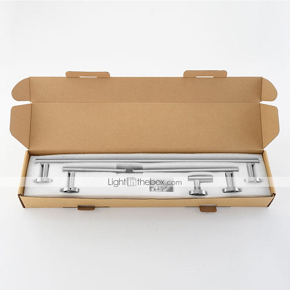 set accessori bagno multifunzione porta accappatoio e bagno asta singola acciaio inox lucidato a specchio argentato 4pz del 2025 a $84.99 –P9