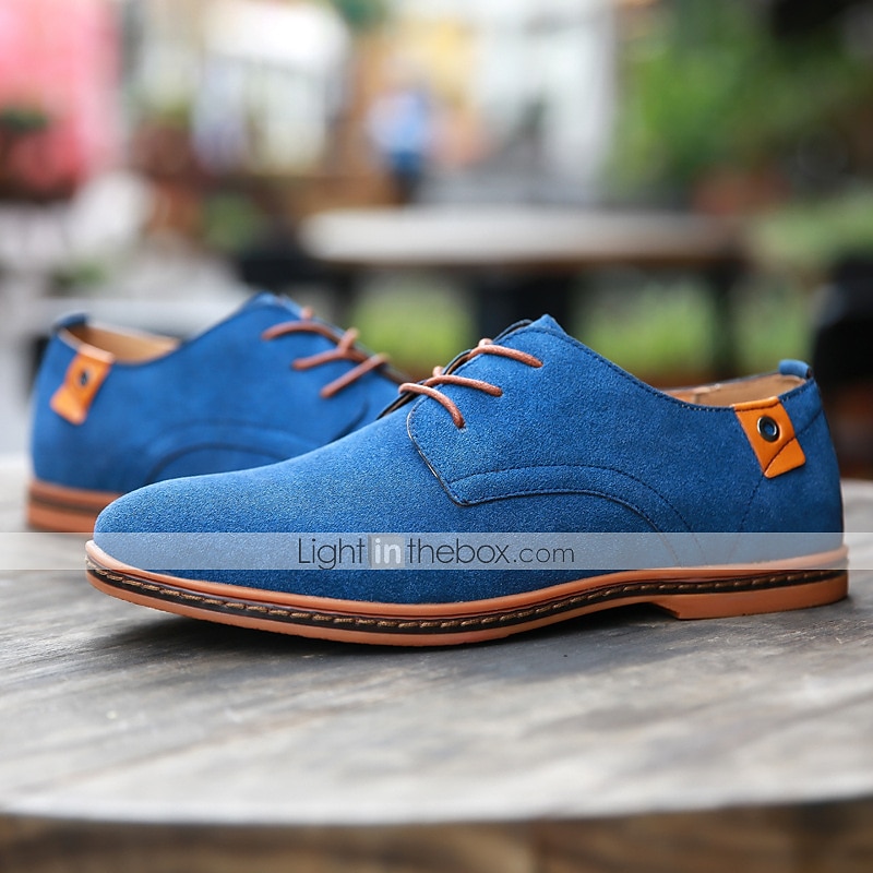 chaussures oxford en daim bleu marine pour hommes – chaussures habillées décontractées à lacets pour les mariages, les affaires et le quotidien de 2025 ? $34.99 –P1