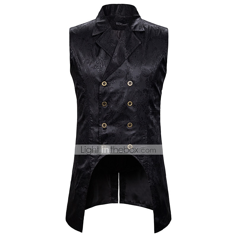 Weihnachten Vintage Mode Mantel Maskerade Weste Prinz Pestdoktor Edelmann Jacquard Jacquard Herren königlich Steampunk Halloween Karneval Maskerade Veranstaltung / Fest Erwachsene Weste 2025 - $37.99 –P4