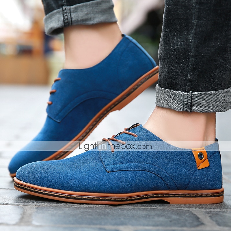 chaussures oxford en daim bleu marine pour hommes – chaussures habillées décontractées à lacets pour les mariages, les affaires et le quotidien de 2025 ? $34.99 –P5