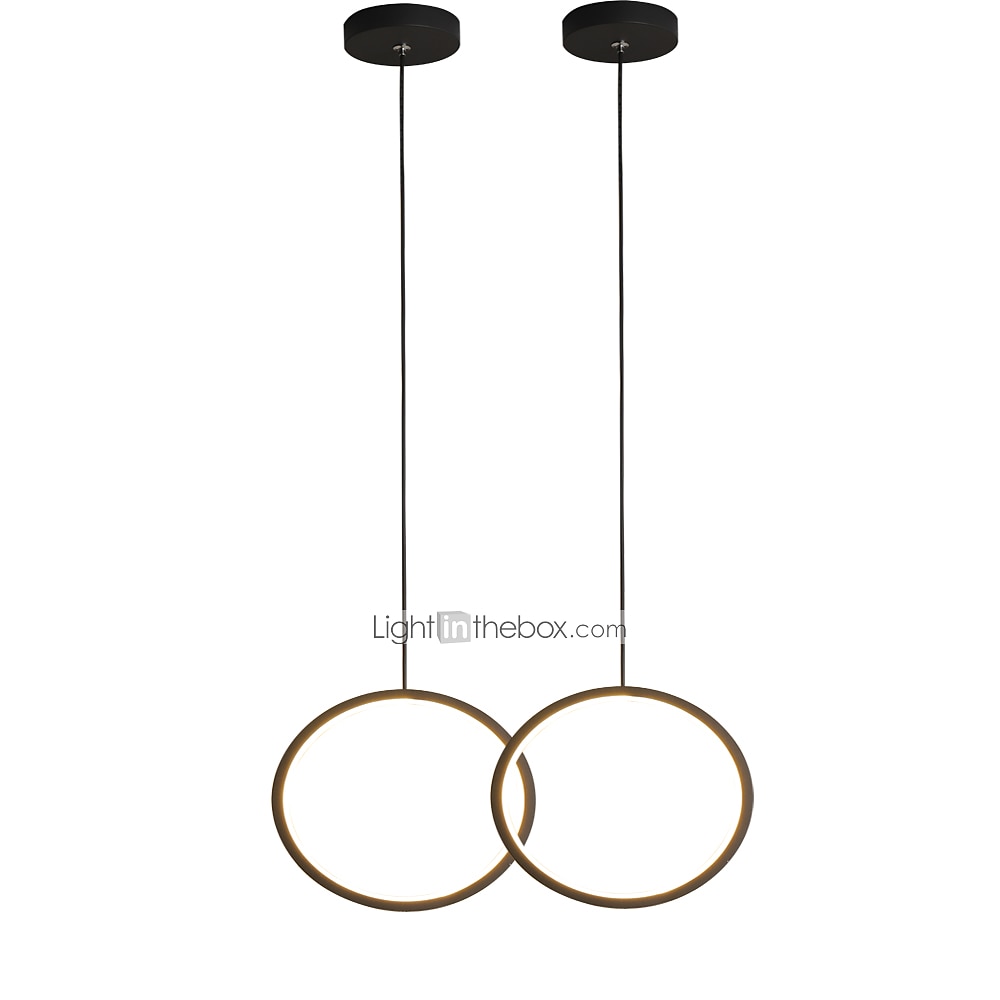 2 pçs 20cm pingente de luz led design círculo luz de cabeceira acabamentos pintados de alumínio moldura branca preta para entrada do quarto sala de jantar moderna 110-120v 220-240v 10w de 2025 por $53.99 –P8