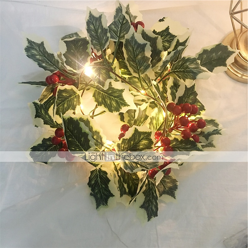 2025年 2m 20leds 赤いベリー ストリング ライト ガーランド 手作り LED アイビー リーフ 銅 ライト クリスマス ギフト ホリデー ツリー ホームデコレーション 照明 (バッテリーなし)  コレクション – $18.49 –P13