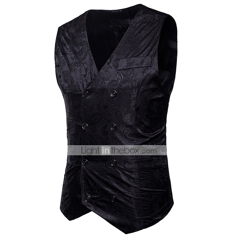 Vintage Gothic Royal Style Masquerade Vest Waistcoat Plague Doctor Jacquard Jacquard Men's Christmas Halloween Carnival Event / Party Carnival of Venice Adults' Vest 2025 - $37.99 –P14