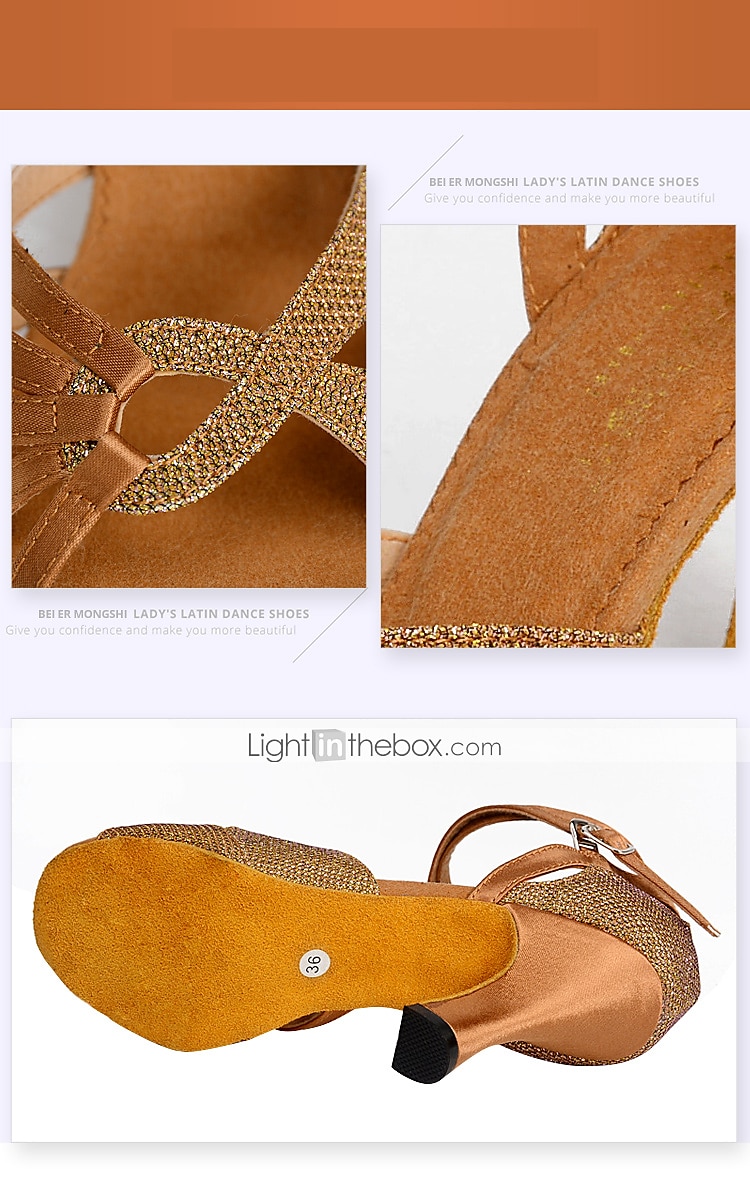 أحذية رقص لاتينية نسائية لامعة باللون الأرجواني، صنادل رقص بكعب عالٍ وأشرطة متقاطعة لعروض أنيقة 2025 - $46.99 –P5