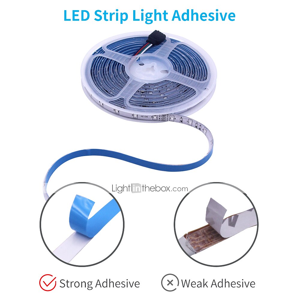 2025年 20メートル 4x5M フレキシブルＬＥＤライトストリップ ライトセット ＲＧＢストリップライト 1200 LED 2835 SMD 8mm 1セット RGB クリスマス 新年 防水 カット可能 装飾用 100-240 V / ノンテープ・タイプ  コレクション – $40.99 –P5